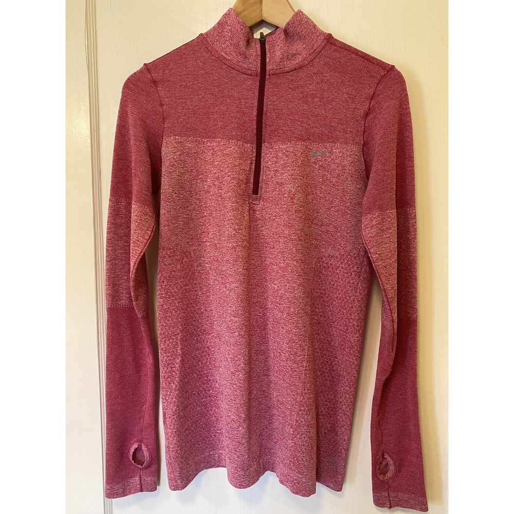 Nike Women's Running‎ Pullover Quarter Zip w/Thumbholes Nike Pinwheel Size M
